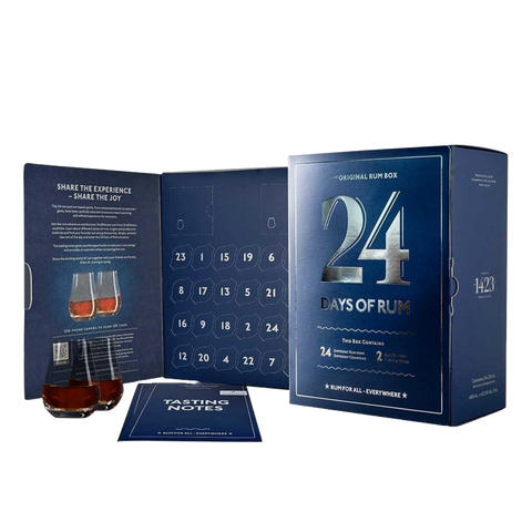 24 Days of Rum Blue Edition 42.5% Vol. (24x2cl) + 2 Glas