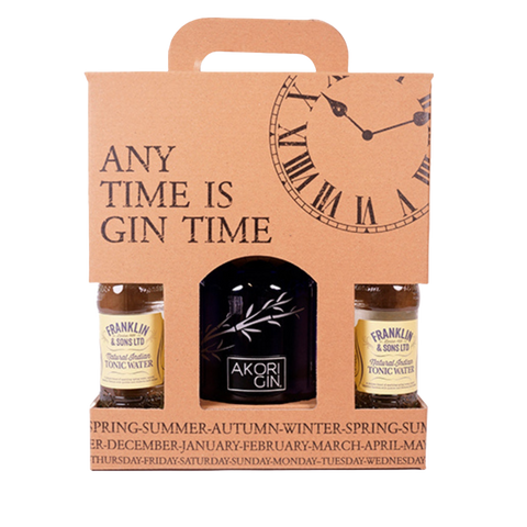 Gin Time - Akori Gin Premium & 4 x Indian Tonic 42% Vol. 70 Cl